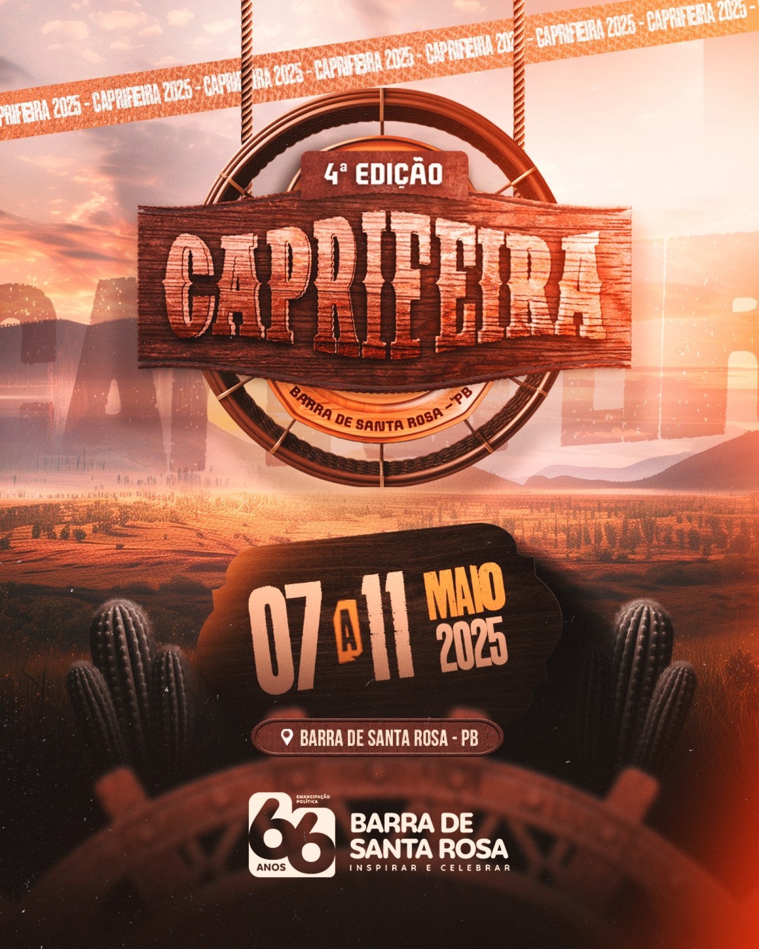 Barra de Santa Rosa se prepara para a 4ª Edição da Caprifeira e celebra os 66 anos de Emancipação Política