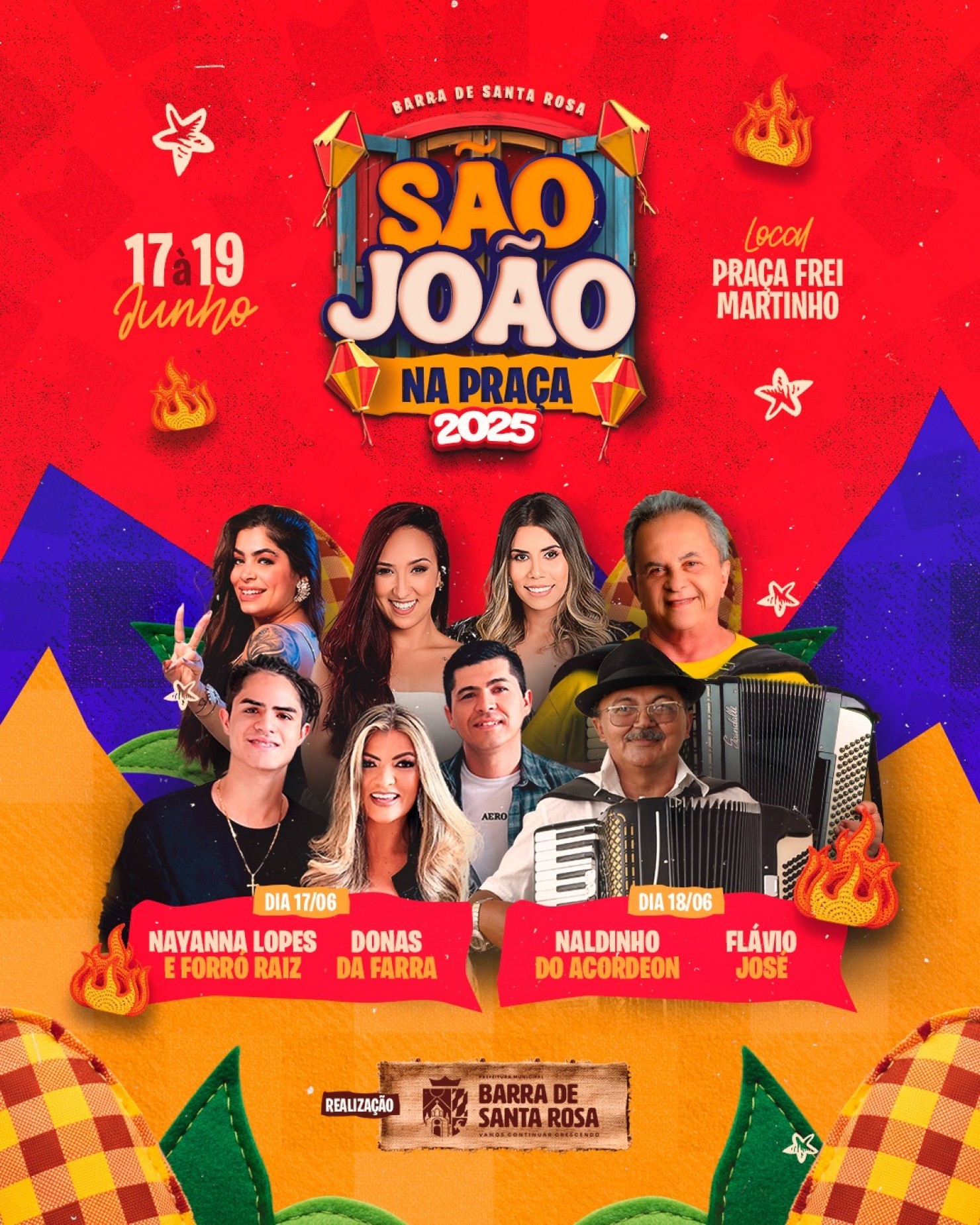 São João na Praça 2025 promete três dias de festa e tradição em Barra de Santa Rosa