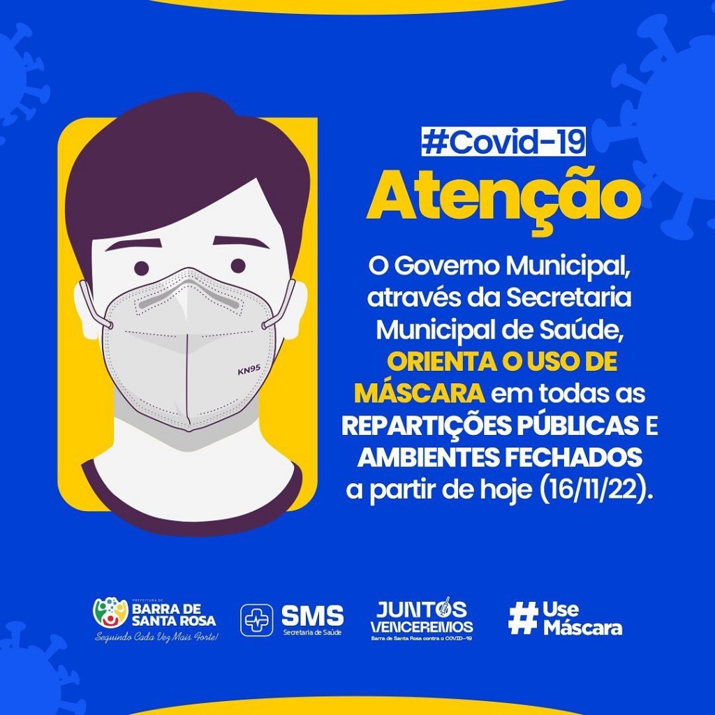 Governo Municipal orienta que a população volte a usar máscaras contra a COVID-19