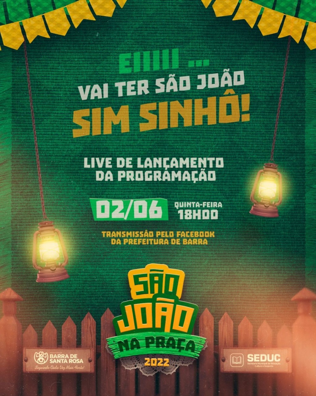 São João na Praça 2022  terá programação divulgada em live